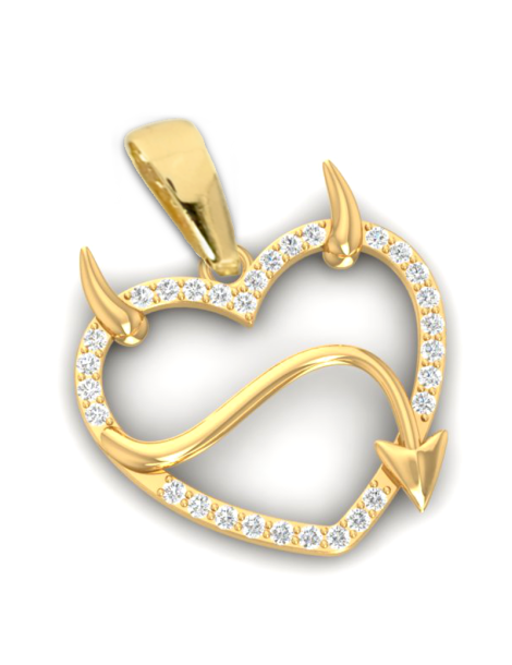 ZŁOTY WISIOREK SERDUSZKO Z ROGAMI PR. 333