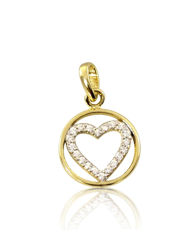 ZŁOTY WISIOREK SERDUSZKO Z CYRKONIAMI PR. 333