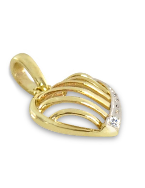 ZŁOTY WISIOREK AŻUROWE SERDUSZKO Z CYRKONIĄ PR. 333