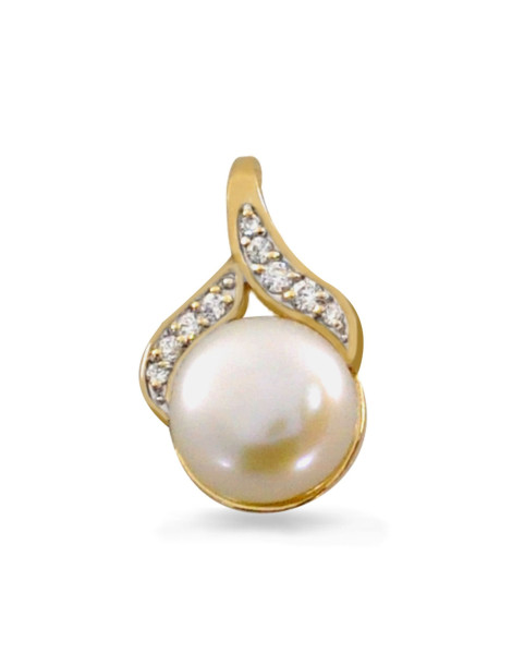 ZŁOTY WISIOREK Z PERŁĄ HODOWLANĄ PR. 585