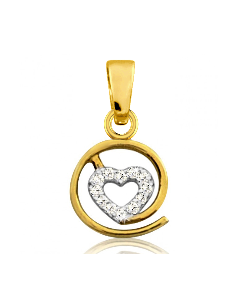 ZŁOTY WISIOREK SERDUSZKO Z CYRKONIAMI MAŁPA INTERNETOWA PR. 333