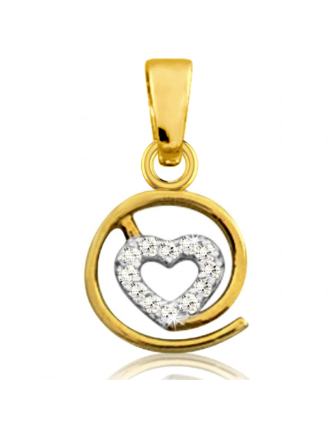 ZŁOTY WISIOREK SERDUSZKO Z CYRKONIAMI MAŁPA INTERNETOWA PR. 333