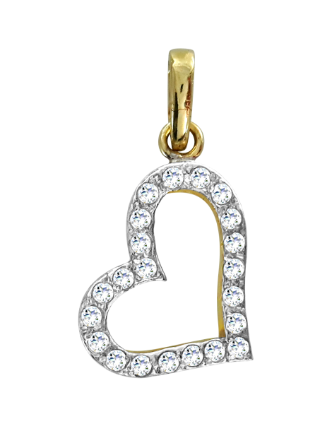 ZŁOTY WISIOREK SERDUSZKO Z CYRKONIAMI PR. 333