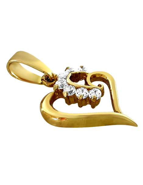 ZŁOTY WISIOREK SERDUSZKO Z CYRKONIAMI PR. 333