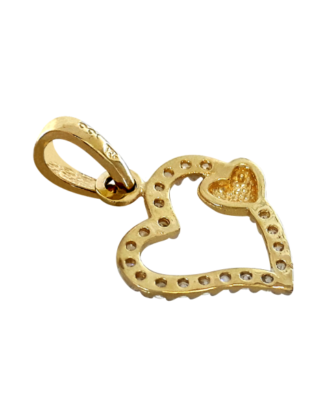 ZŁOTY WISIOREK SERDUSZKO Z CYRKONIAMI PR. 333