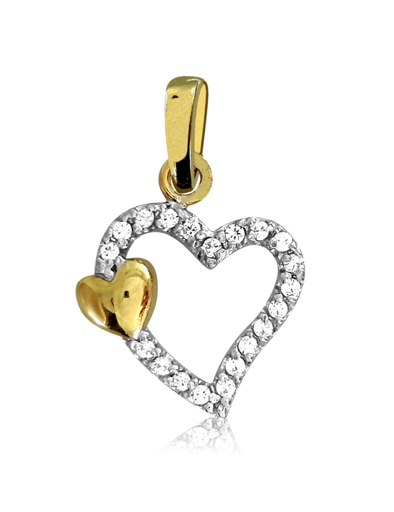 ZŁOTY WISIOREK SERDUSZKO Z CYRKONIAMI PR. 333