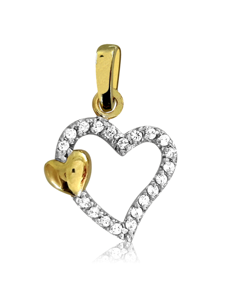 ZŁOTY WISIOREK SERDUSZKO Z CYRKONIAMI PR. 333