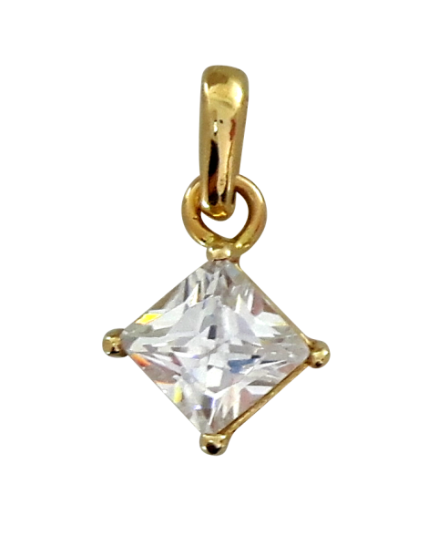 ZŁOTY WISIOREK Z KWADRATOWĄ CYRKONIĄ PR. 585