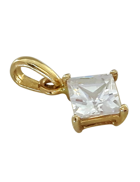 ZŁOTY WISIOREK Z KWADRATOWĄ CYRKONIĄ PR. 585