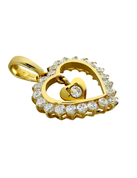 ZŁOTY WISIOREK SERDUSZKO Z CYRKONIAMI PR. 585