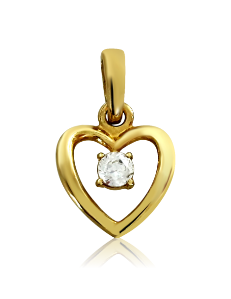ZŁOTY WISIOREK SERDUSZKO Z CYRKONIĄ PR. 585