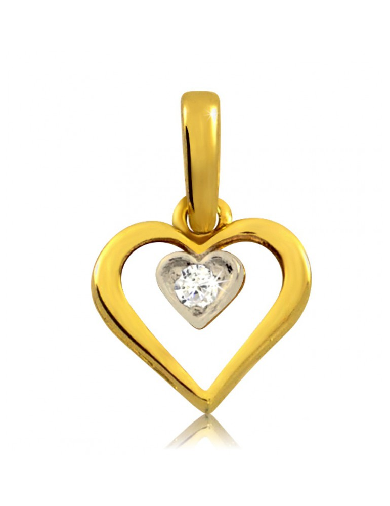 ZŁOTY WISIOREK SERDUSZKO Z CYRKONIĄ PR. 585