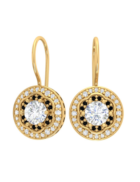 ZŁOTY KOMPLET KÓŁKA Z CYRKONIAMI PR. 585