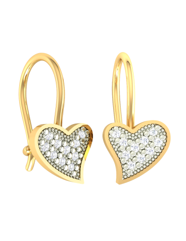 ZŁOTY KOMPLET SERDUSZKA Z CYRKONIAMI PR. 585