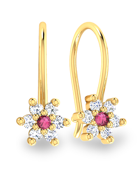 ZŁOTY KOMPLET KWIATKI Z RUBINAMI PR. 333