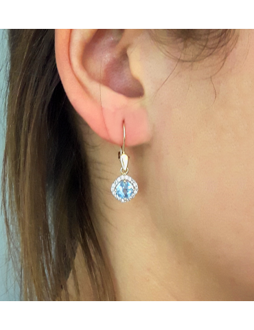 ZŁOTY KOMPLET Z AKWAMARYNEM PR. 585