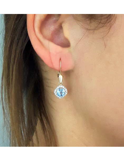 ZŁOTY KOMPLET Z AKWAMARYNEM PR. 585