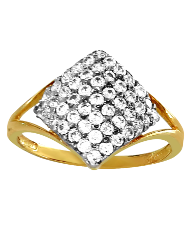 ZŁOTY KOMPLET ROMBY Z CYRKONIAMI PR. 585