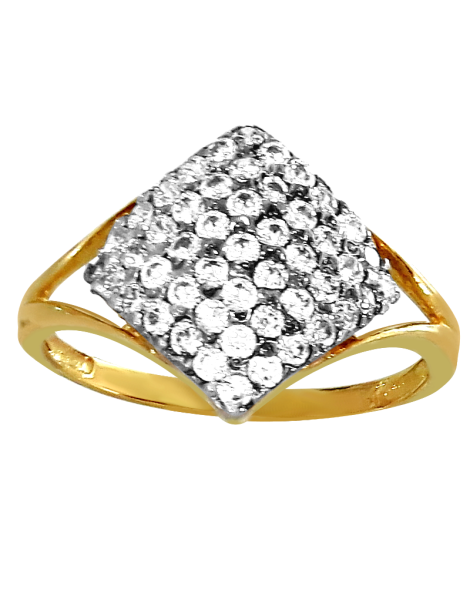 ZŁOTY KOMPLET ROMBY Z CYRKONIAMI PR. 585