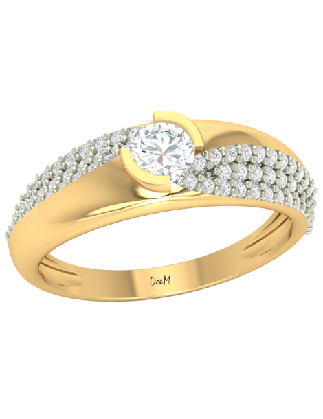 ZŁOTY PIERŚCIONEK ZARĘCZYNOWY Z BIAŁYMI CYRKONIAMI PR. 333