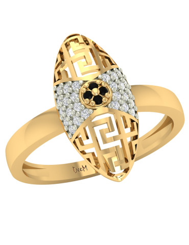 ZŁOTY PIERŚCIONEK WZÓR GRECKI Z CYRKONIAMI PR. 585