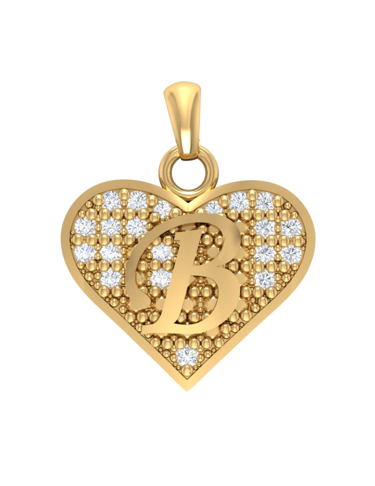 ZŁOTY WISIOREK SERCE Z LITERĄ B PR. 333