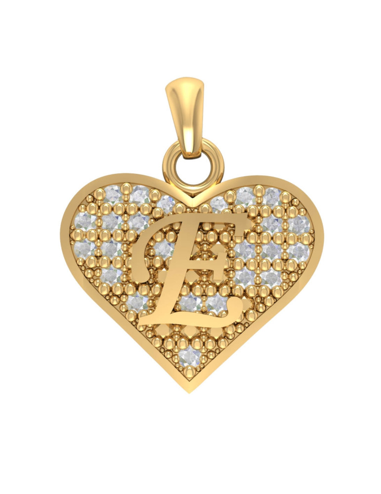 ZŁOTY WISIOREK SERCE Z LITERĄ E PR. 333