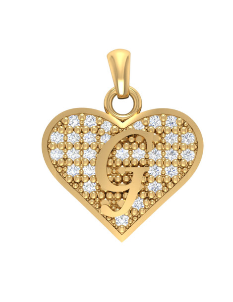 ZŁOTY WISIOREK SERCE Z LITERĄ G PR. 333