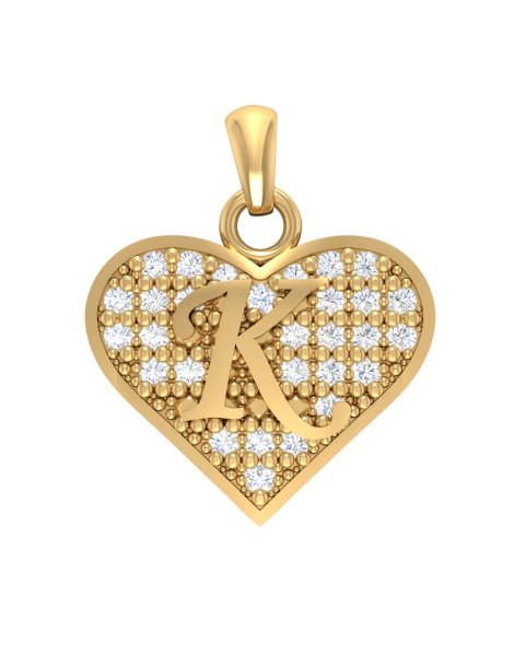 ZŁOTY WISIOREK SERCE Z LITERĄ K PR. 333