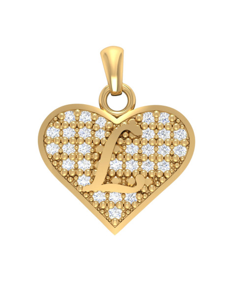 ZŁOTY WISIOREK SERCE Z LITERĄ L PR. 333