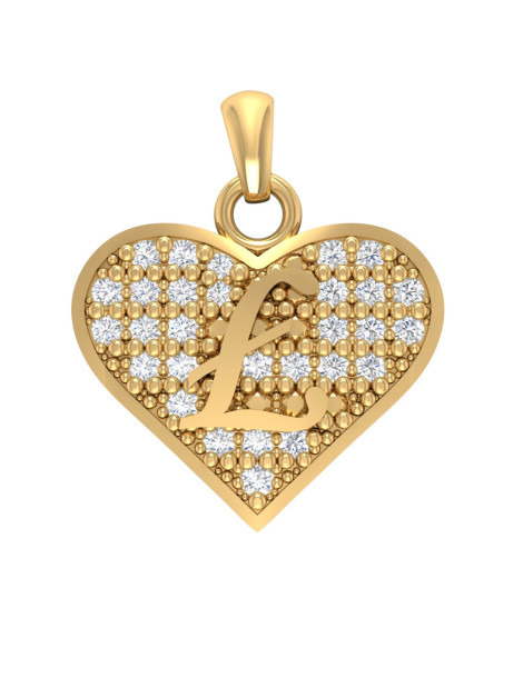 ZŁOTY WISIOREK SERCE Z LITERĄ Ł PR. 333