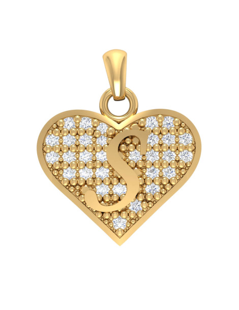 ZŁOTY WISIOREK SERCE Z LITERĄ S PR. 333