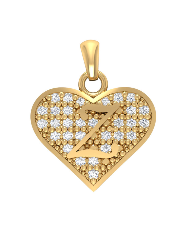 ZŁOTY WISIOREK SERCE Z LITERĄ Z PR. 333