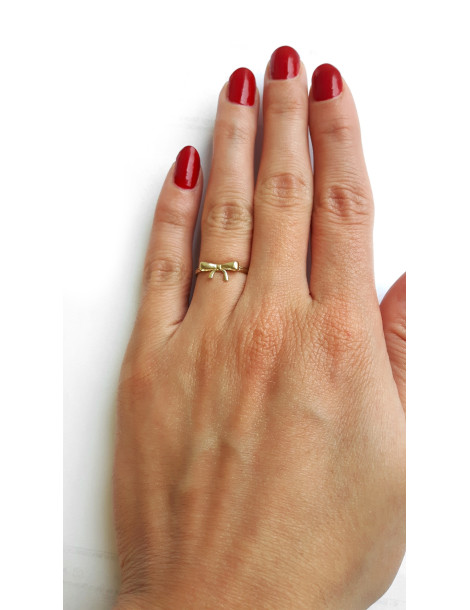 ZŁOTY PIERŚCIONEK KOKARDKA PR. 585