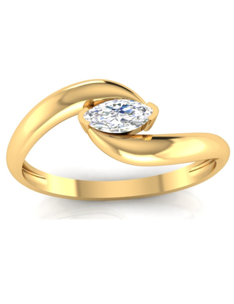 ZŁOTY PIERŚCIONEK ZARĘCZYNOWY ASYMETRYCZNY PR. 585