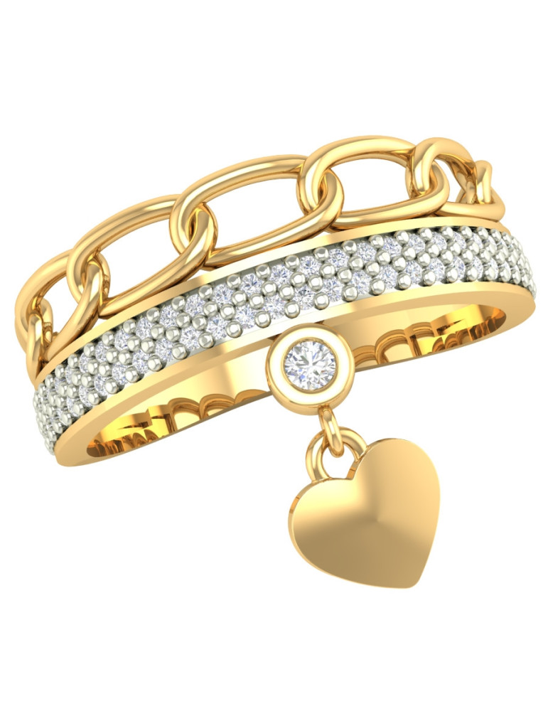 RUCHOMY PIERŚCIONEK ZARĘCZYNOWY Z ZAWIESZKĄ KÓŁKO ZE ZŁOTA PR. 585