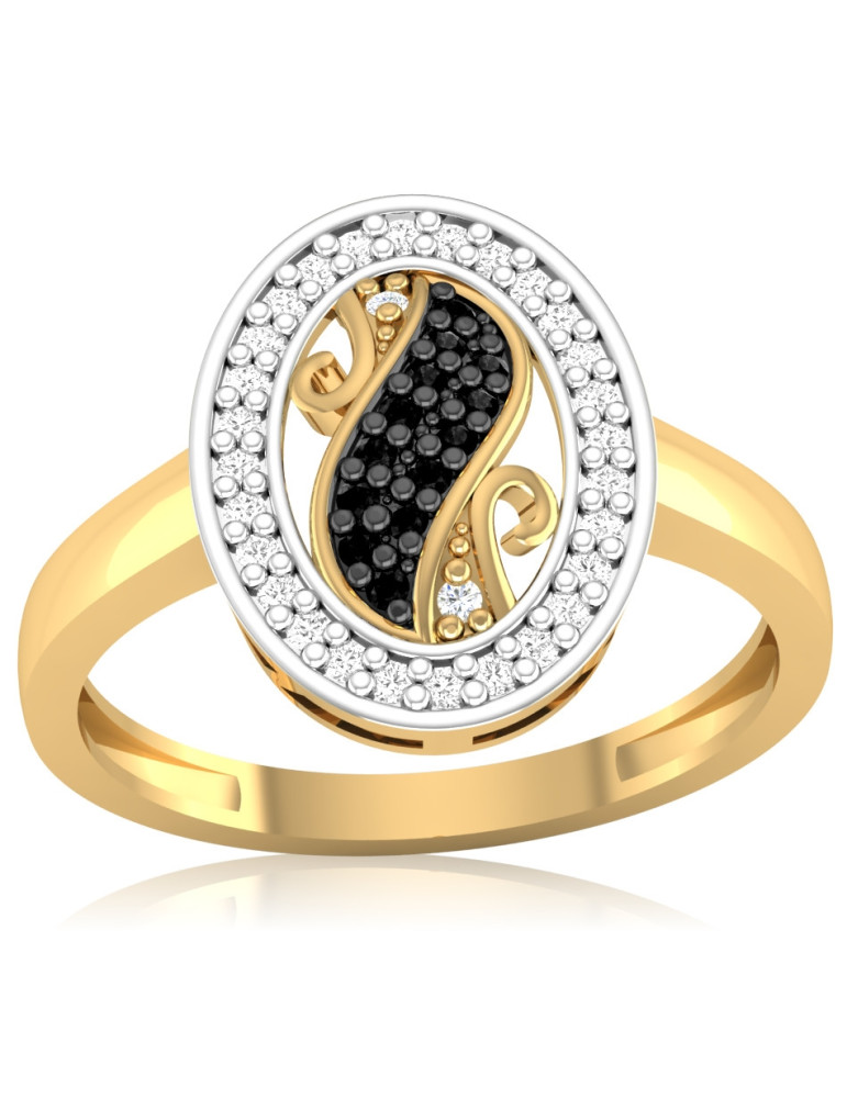 ZŁOTY PIERŚCIONEK Z CZARNYMI CYRKONIAMI PR. 333