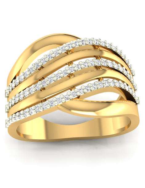 SZEROKI PIERŚCIONEK ZARĘCZYNOWY FALE ZE ZŁOTA PR. 333