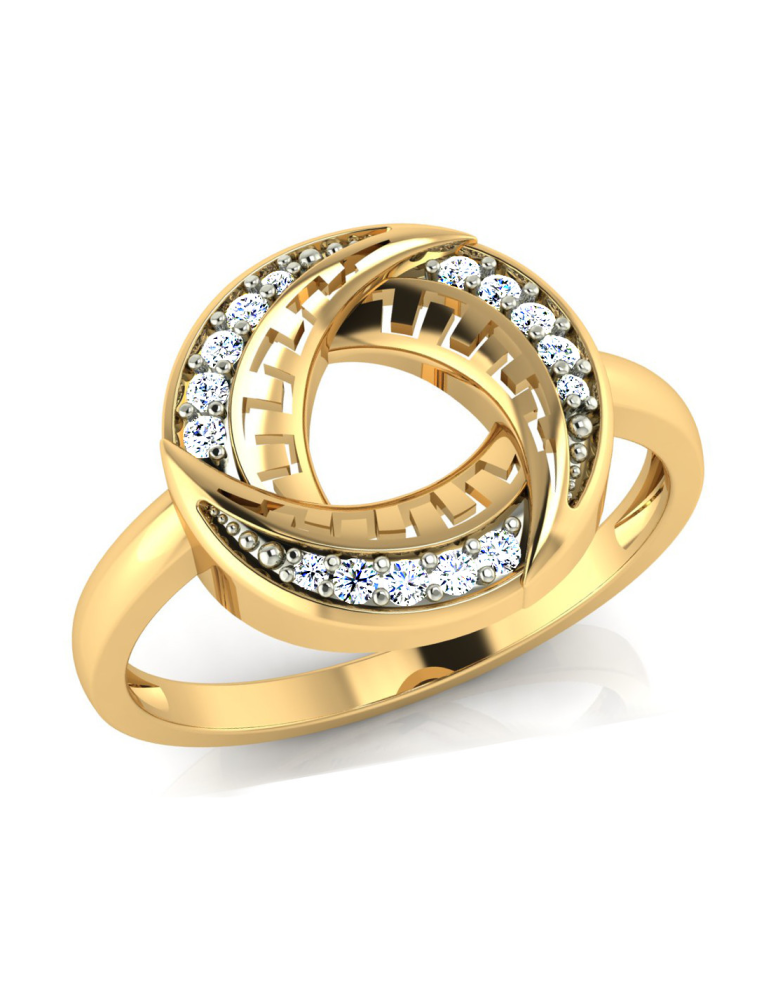 OKRĄGŁY PIERŚCIONEK ZARĘCZYNOWY WZÓR GRECKI ZE ZŁOTA PR. 585