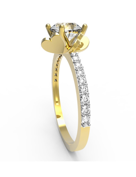 ZŁOTY PIERŚCIONEK ZARĘCZYNOWY SERDUSZKA PR. 333