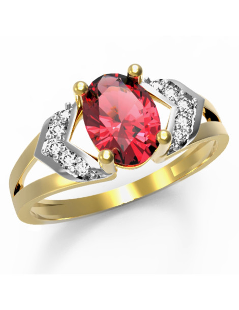 ZŁOTY PIERŚCIONEK ZARĘCZYNOWY Z RUBINEM PR. 333