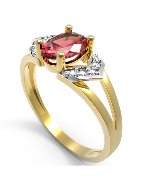 ZŁOTY PIERŚCIONEK ZARĘCZYNOWY Z RUBINEM PR. 333