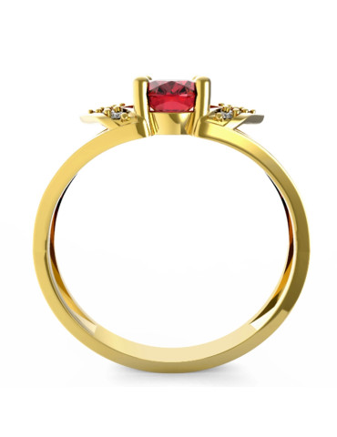 ZŁOTY PIERŚCIONEK ZARĘCZYNOWY Z RUBINEM PR. 333
