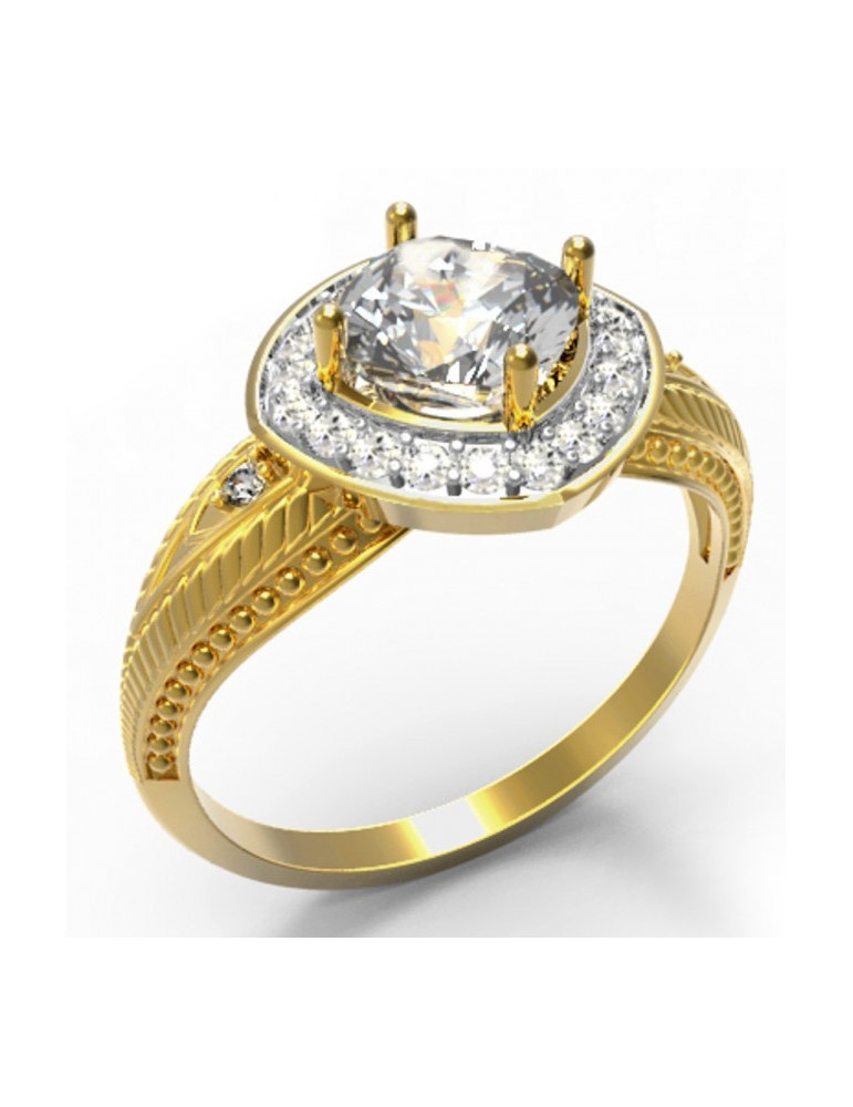 ZŁOTY PIERŚCIONEK ZARĘCZYNOWY ROMB PR. 333