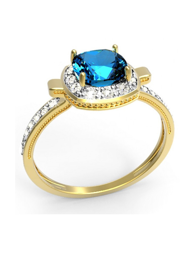 ZŁOTY PIERŚCIONEK ZARĘCZYNOWY Z SZAFIREM PR. 333