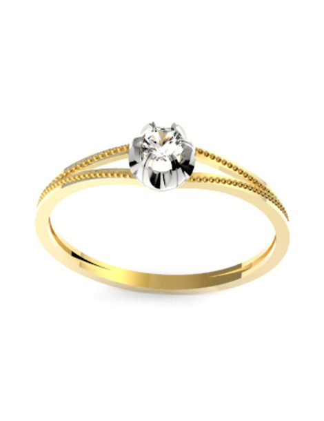 ZŁOTY PIERŚCIONEK ZARĘCZYNOWY PR. 585