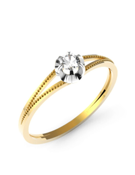 ZŁOTY PIERŚCIONEK ZARĘCZYNOWY PR. 585