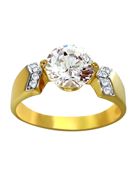 ZŁOTY PIERŚCIONEK ZARĘCZYNOWY WYSOKI PR. 585