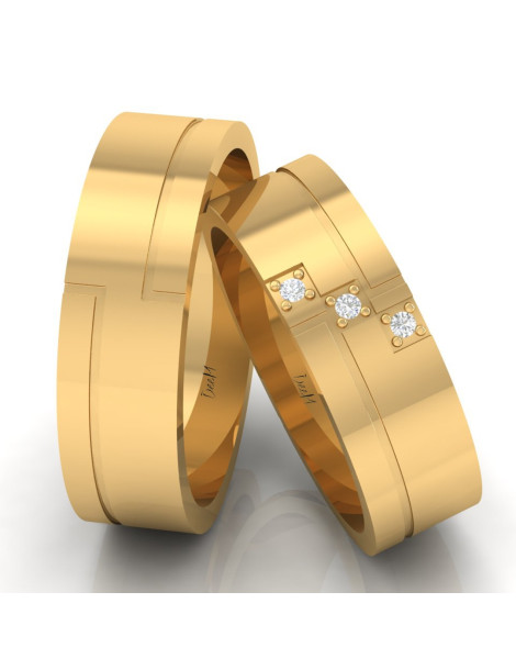 ZŁOTE OBRĄCZKI ŚLUBNE Z BRYLANTAMI