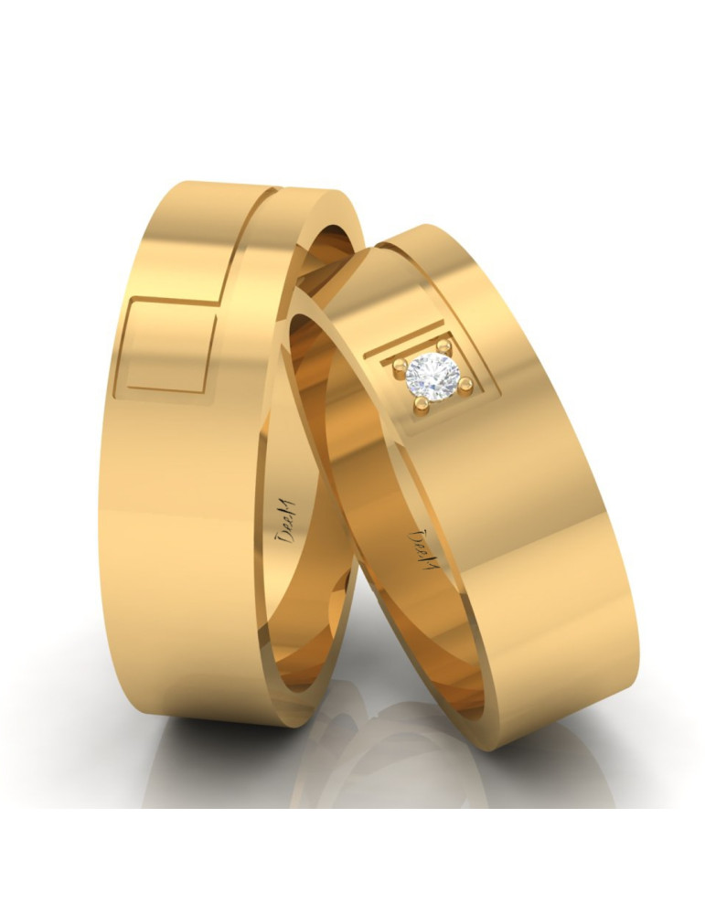 ZŁOTE OBRĄCZKI ŚLUBNE Z BRYLANTEM